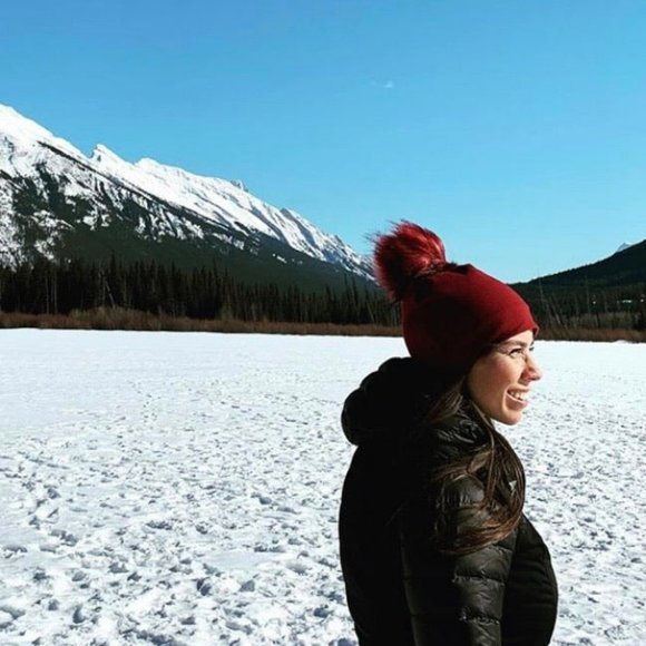 Peekaboo Homemade Burgundy Slouchy Beanie with Pompom - Picture 2 of 2